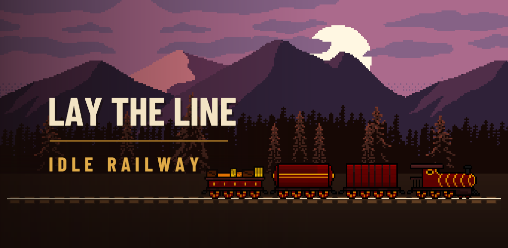 A red steam locomotive hauling a tanker, a van and a loaded wagon past mountains at dusk
