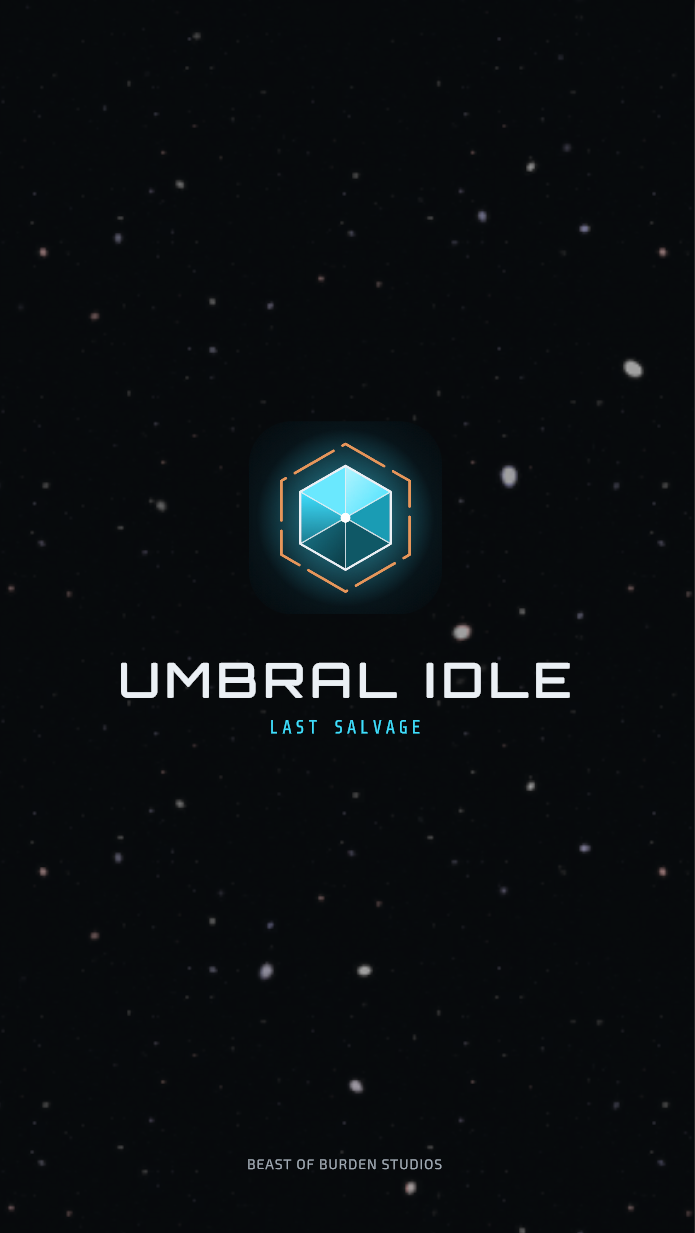 The Umbral Idle: Last Salvage title card, the app icon over a starfield